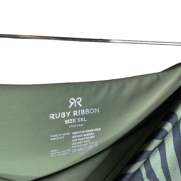 🔆5/$25 ruby ribbon sport ankle leggings In Olive And Black High Waist Zebra 3x - Picture 4 of 5